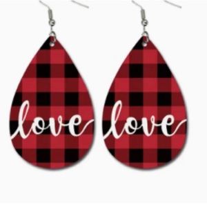 Leather teardrop earrings